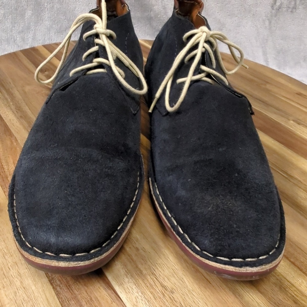 Kenneth Cole Reaction Navy Dark Blue Suede Leather Chukka Ankle Boots US Sz 12.5 - Picture 4 of 11